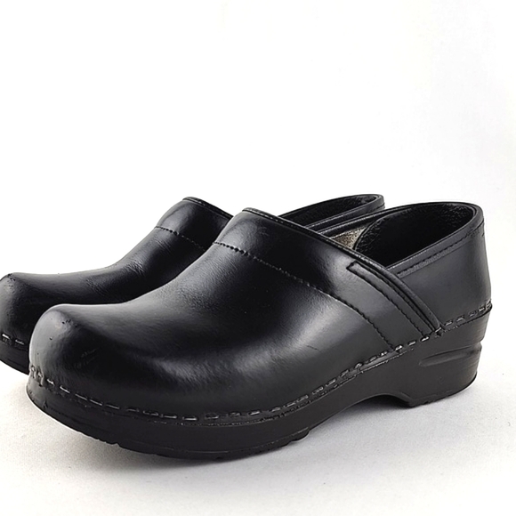 Dansko Women's Black Leather Cabrio Clog Work Shoes Supportive Sz 36 - Picture 3 of 16
